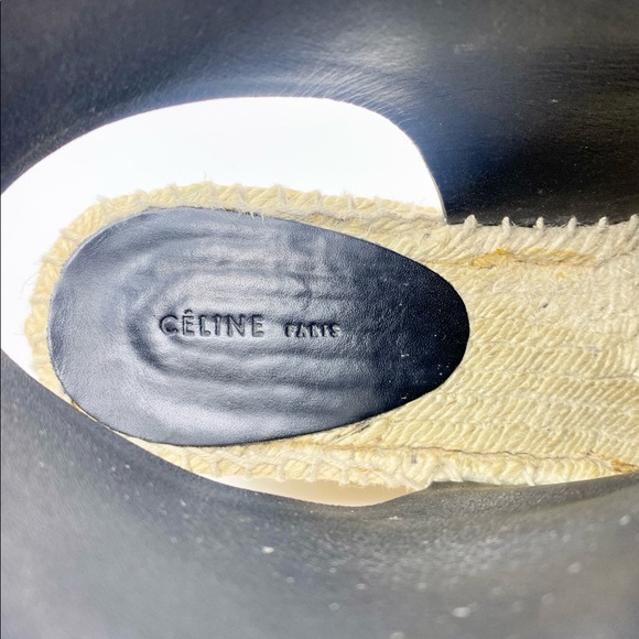 Celine Zip-Front Leather Espadrille Wedges - Picture 9 of 11